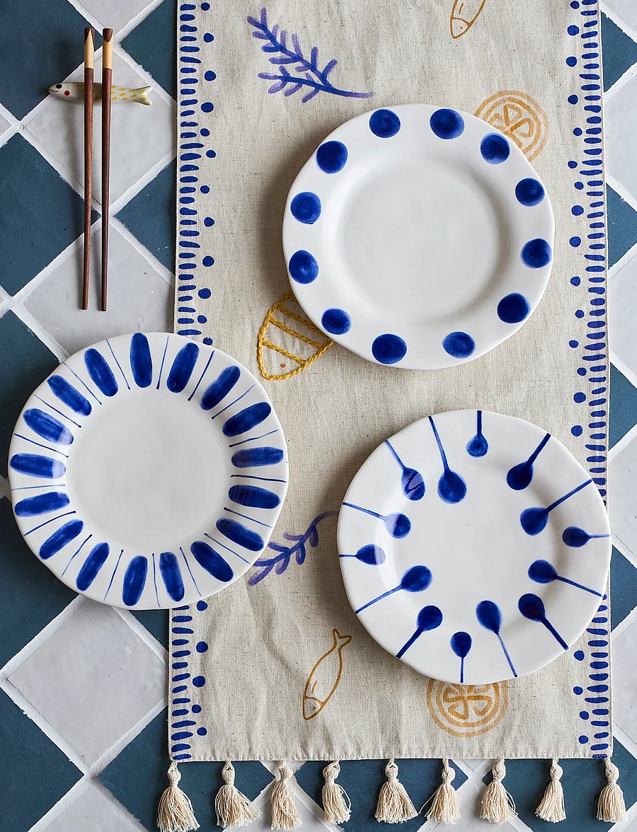 Bloomingville - Linora Plate - väikesed taldrikud - blue - 0