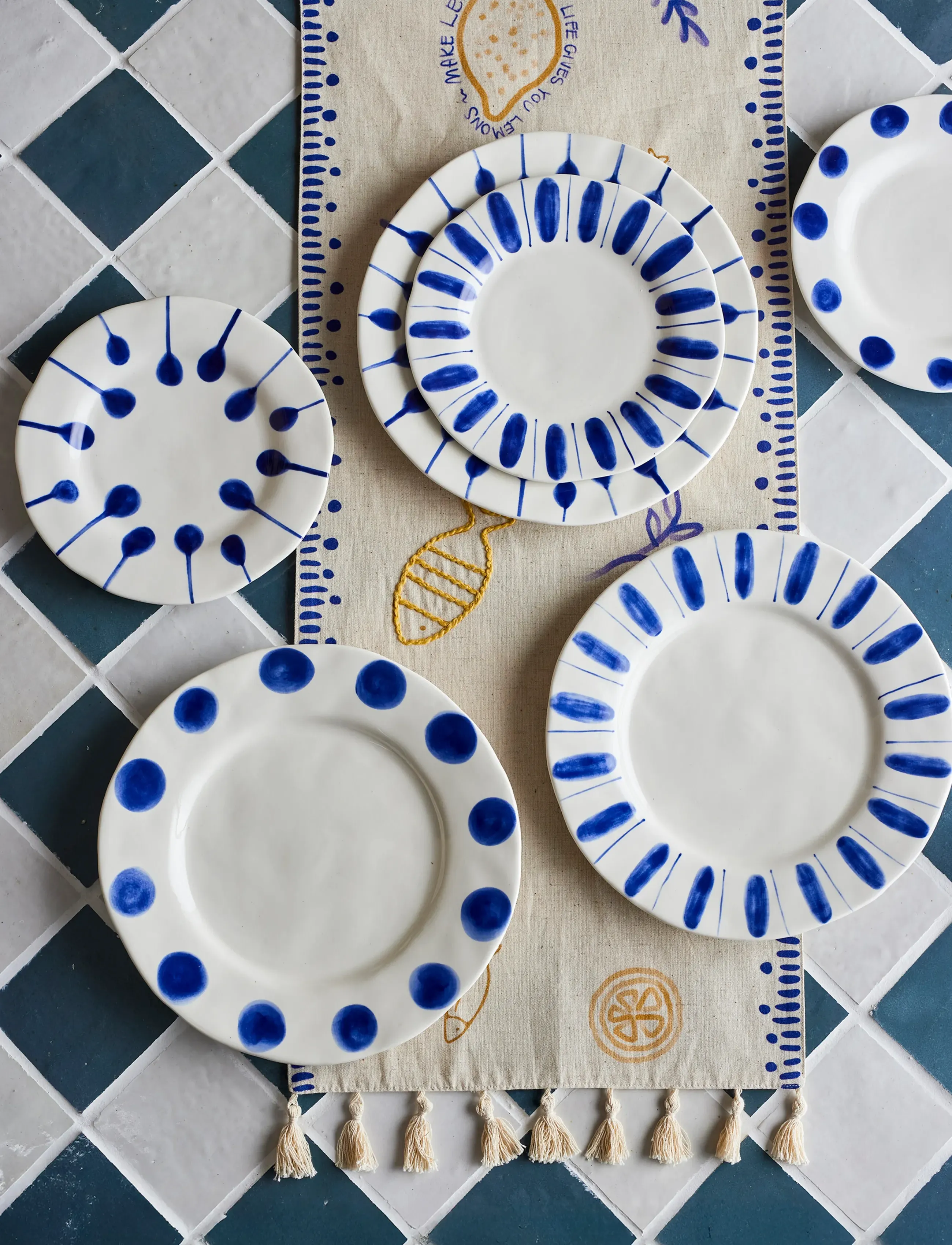 Bloomingville - Linora Plate - asietter - blue - 3