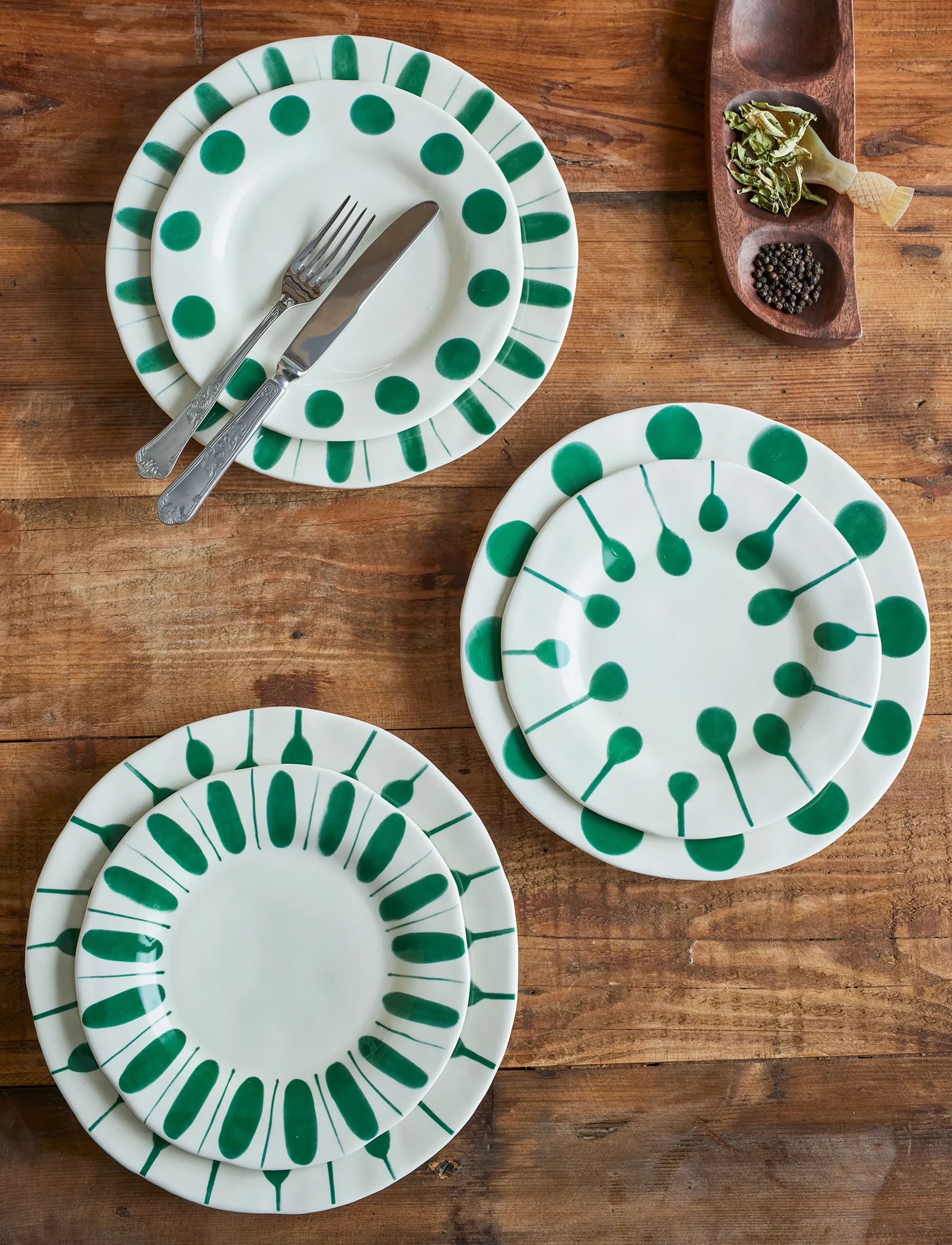 Bloomingville Linora Plate, Ø 28 cm, Plates, Grün - Dinner Homeware
