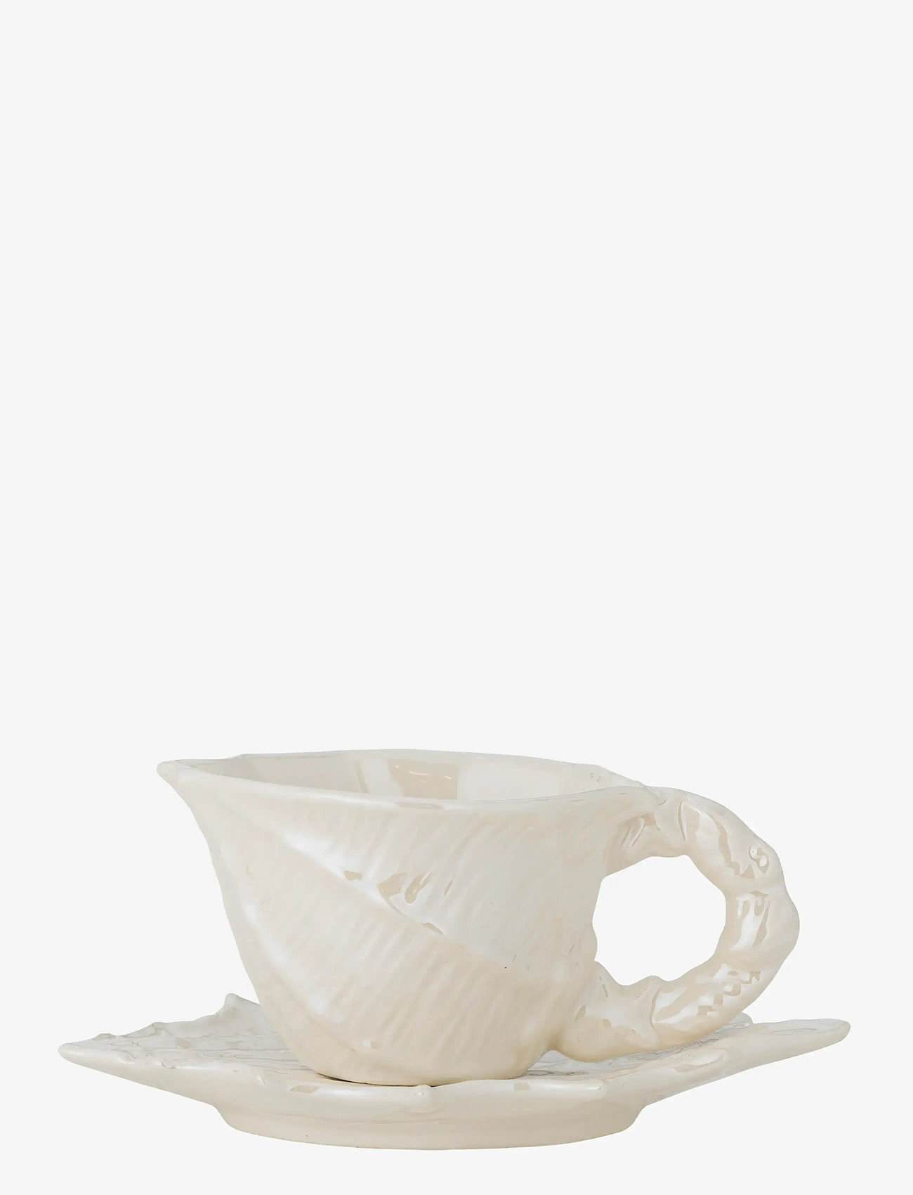 Bloomingville - Shellie Cup w/Saucer - white - 1
