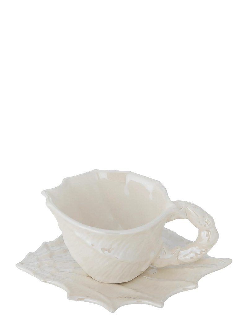Bloomingville - Shellie Cup w/Saucer - tekoppar - white - 3