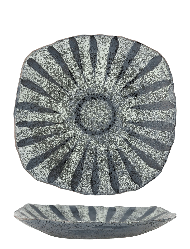 Bloomingville - Ramie Serving Plate - servierplatten - grey - 1
