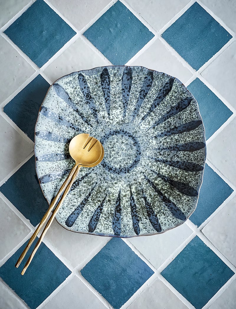 Bloomingville - Ramie Serving Plate - servierplatten - grey - 0