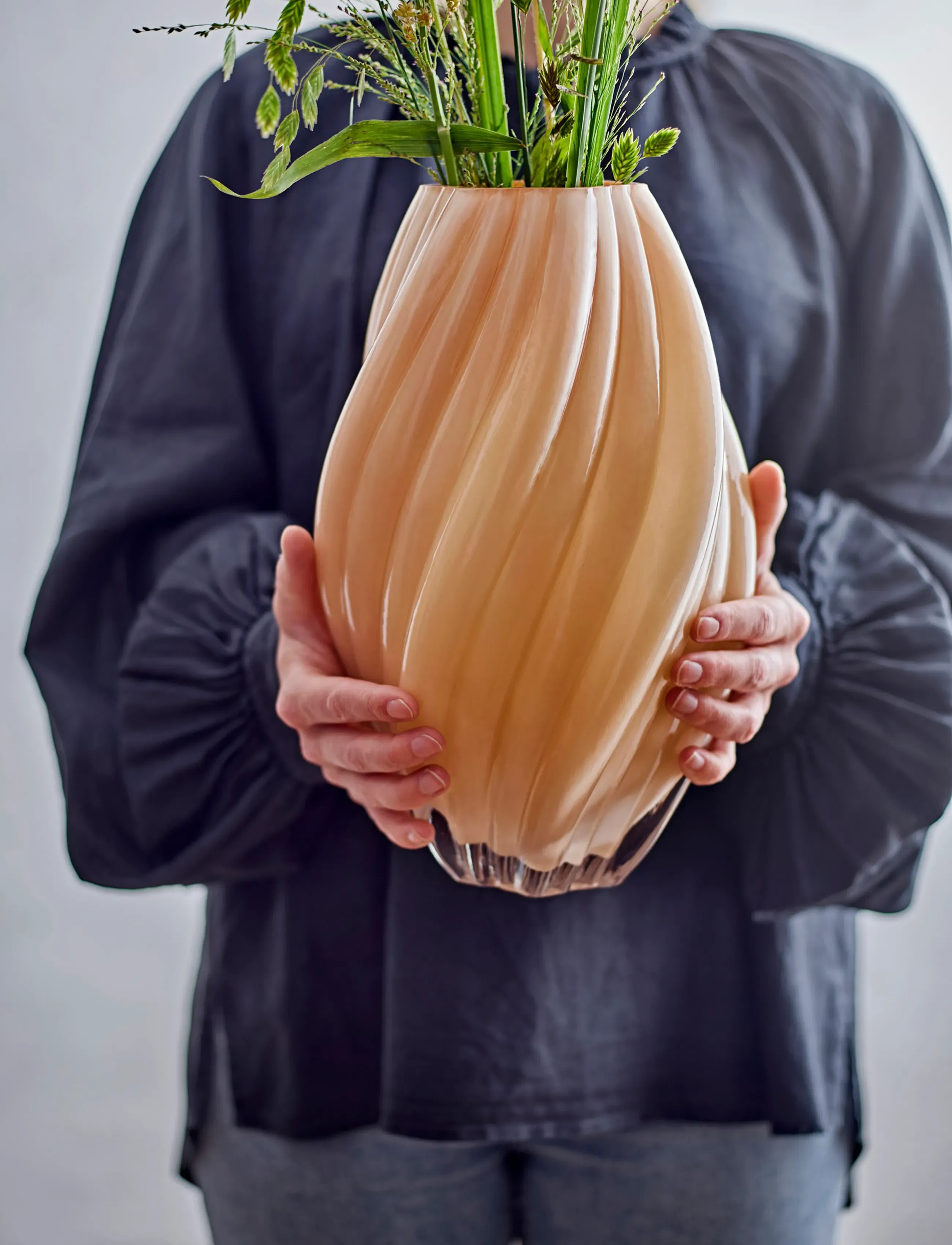 Bloomingville Kanji Vase, H30 cm, Coral, Vases > Other Vases, Unisex