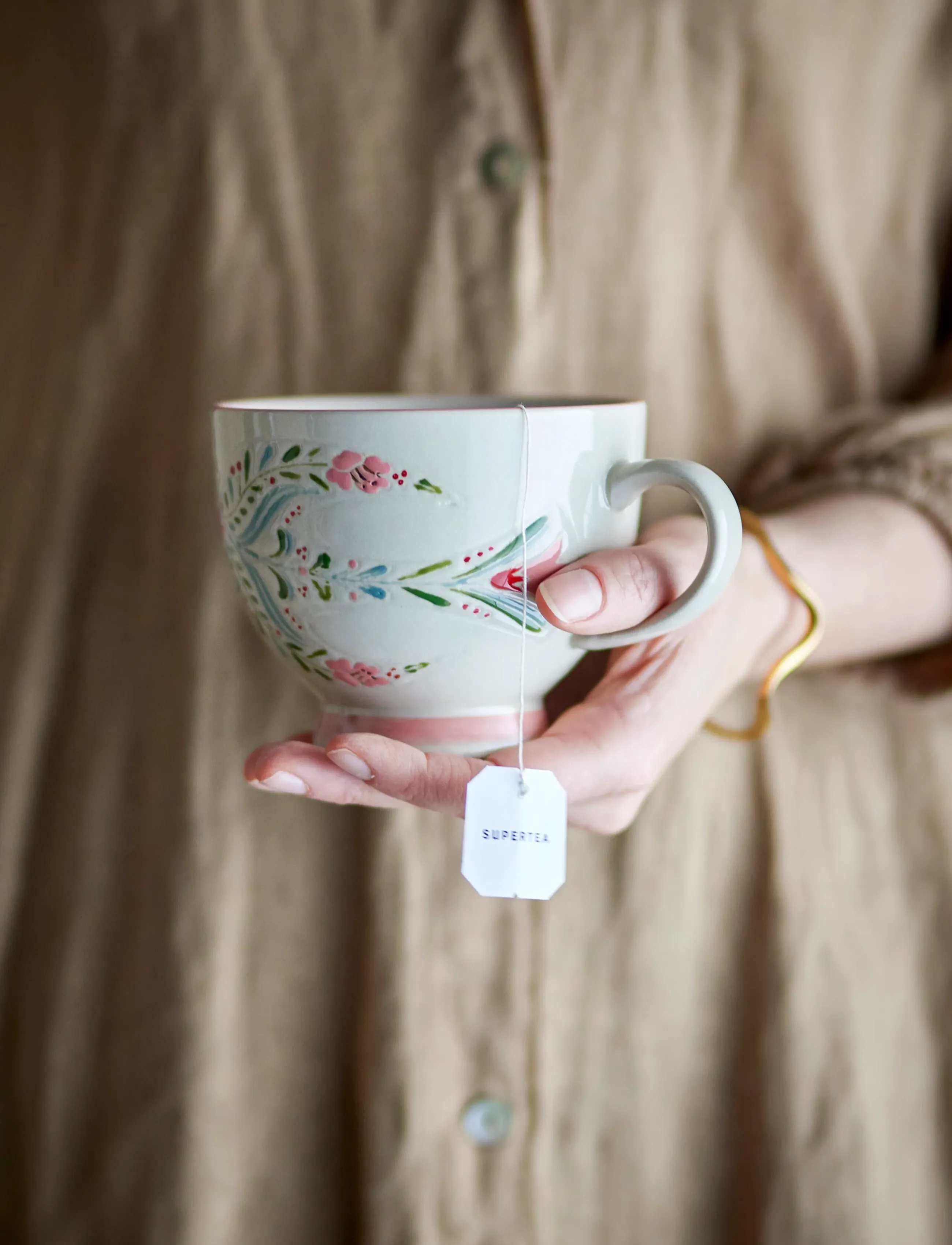 Bloomingville Rosalynde Mug, 400 ml, Cups & Mugs, Creme - Tea Cups, Homeware