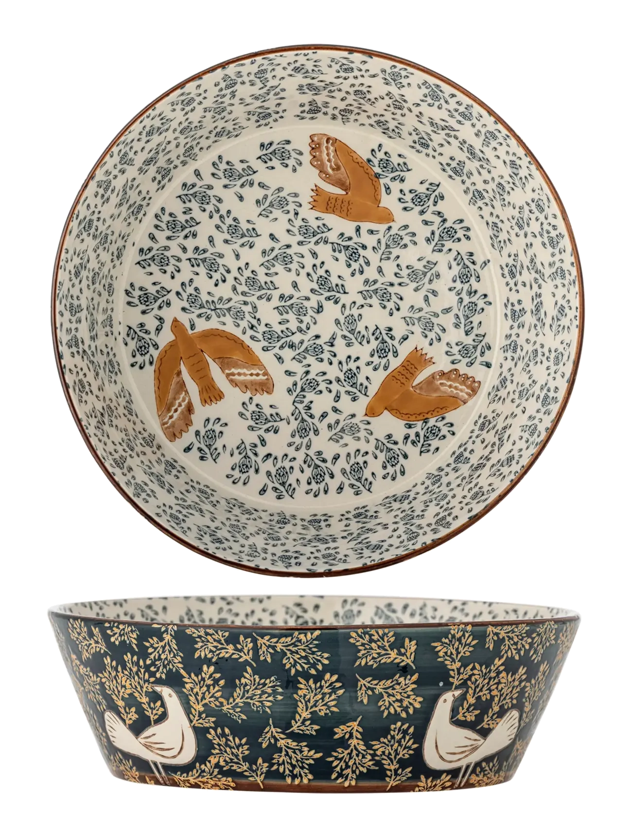 Bloomingville Hezha Bowl, Serving Skål, Navy, Str: Ø 28 CM