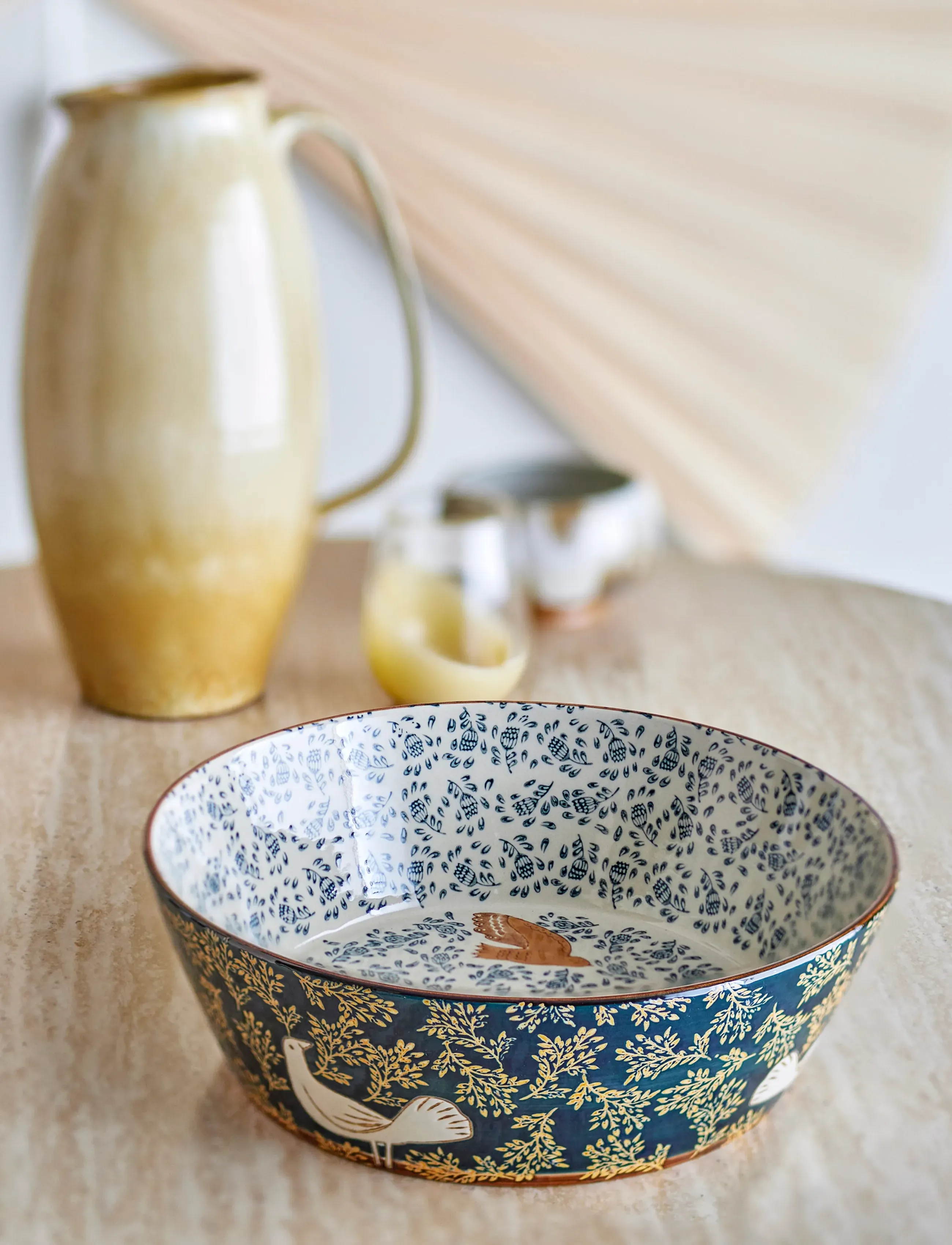 Bloomingville Hezha Bowl, Ø 28 cm, Bowls & Serving Dishes, Marineblau - Bowls, Homeware