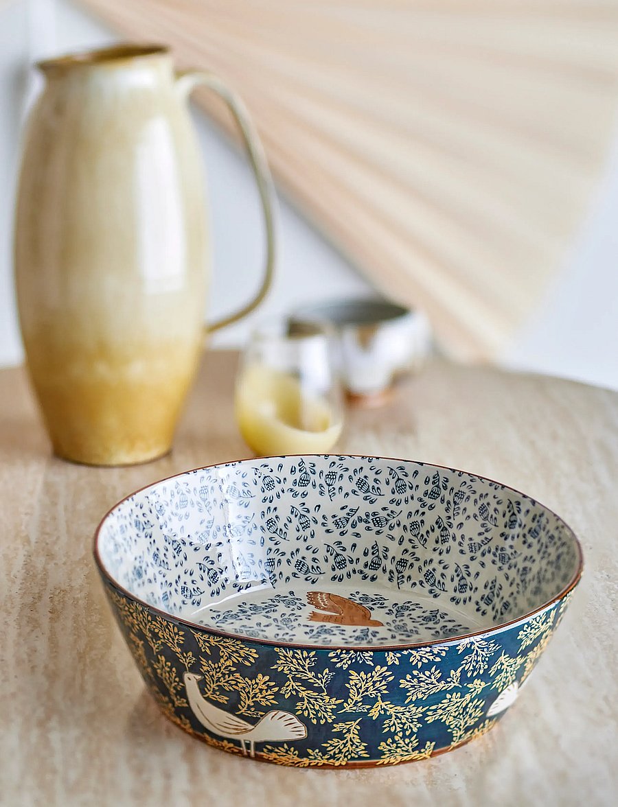 Bloomingville - Hezha Bowl - servierschalen - blue - 0