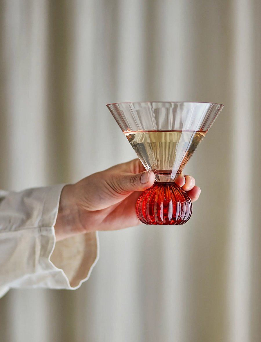 Bloomingville - Taurin Cocktail Glass - cocktail & longdrinkgläser - pink - 0