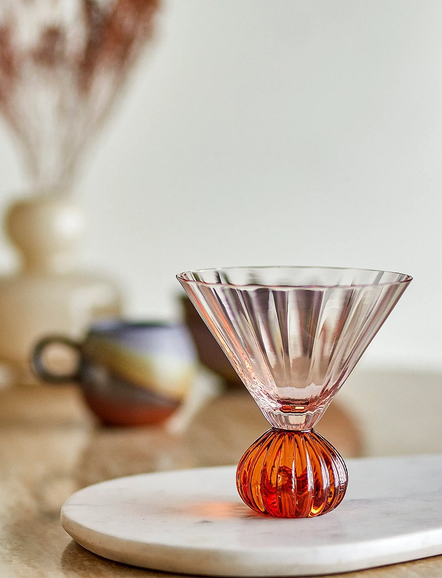 Bloomingville - Taurin Cocktail Glass - cocktail & longdrinkgläser - pink - 3