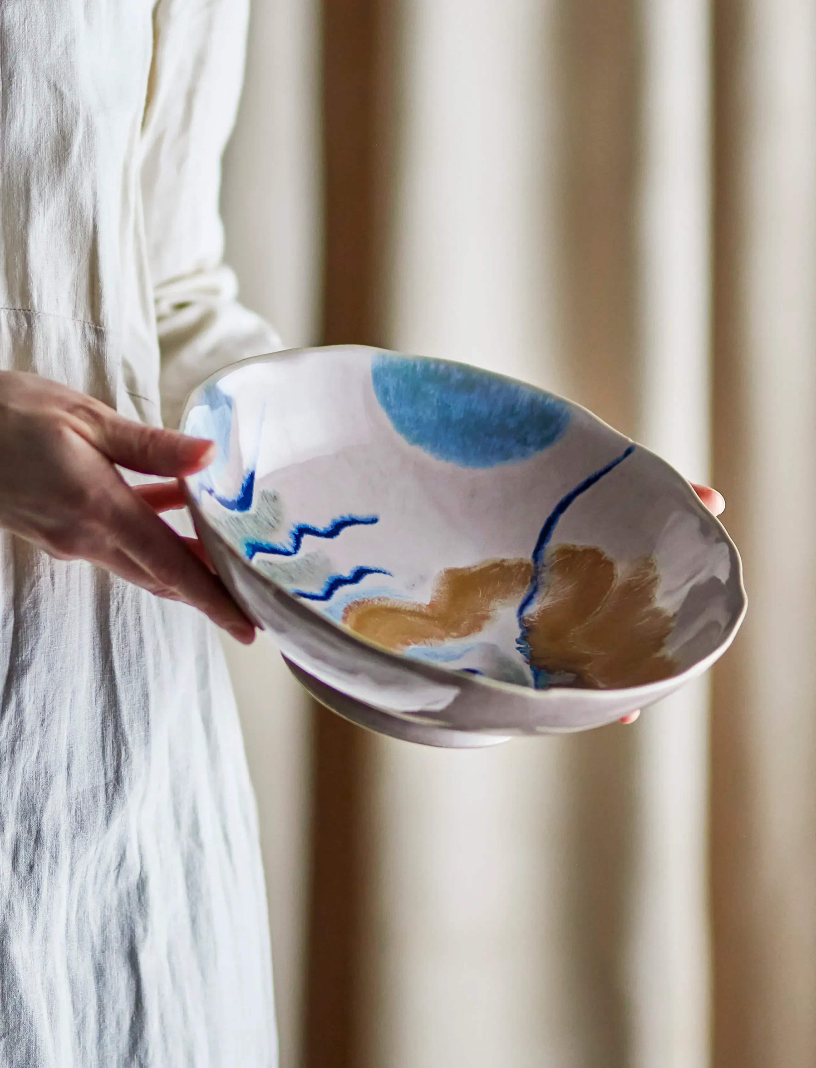 Bloomingville Imogen Bowl, Ø 24 cm, Bowls & Serving Dishes, Creme - Bowls, Homeware