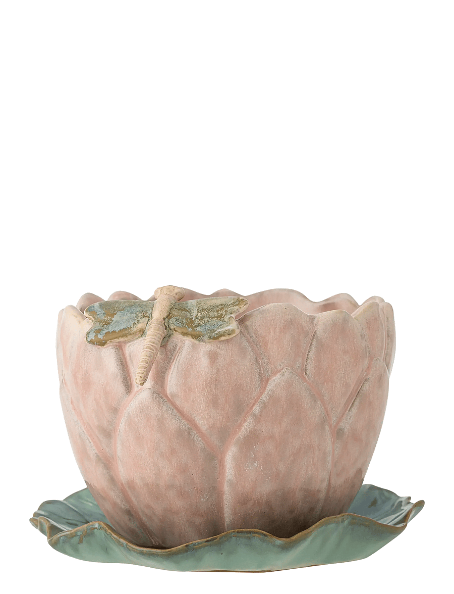 Bloomingville - Jaylee Flowerpot w/Saucer - lillepotid - pink - 1