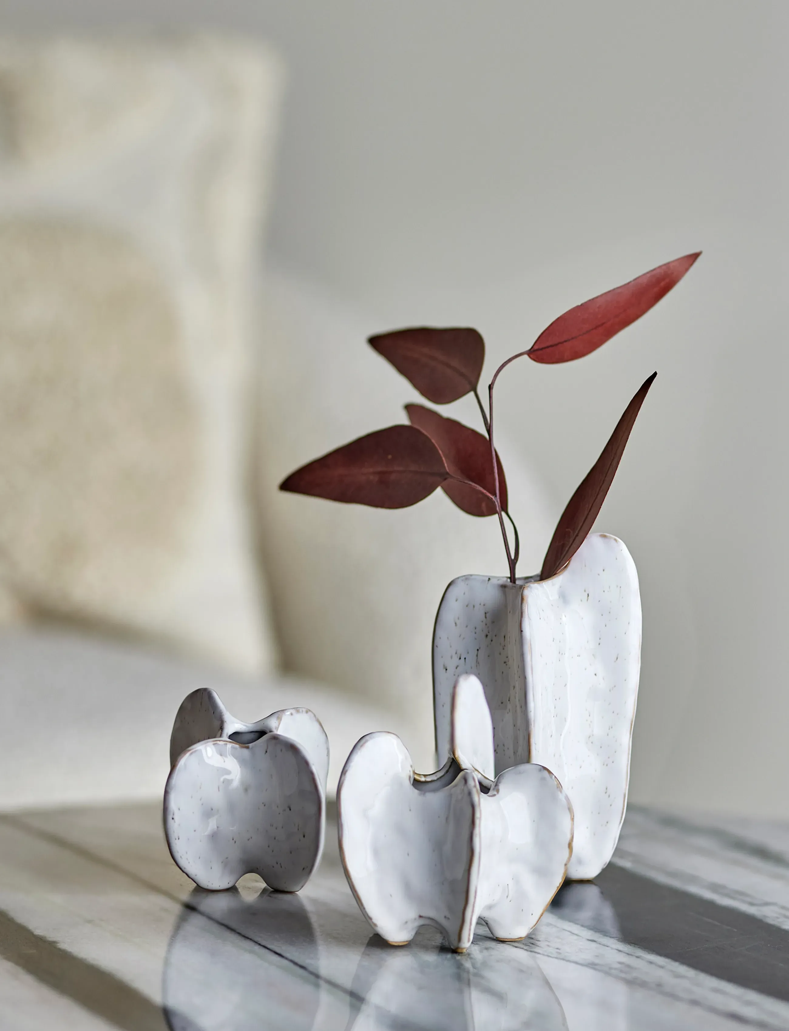 Bloomingville Jayce Vase, H15 cm, White, Vases > Other Vases, Unisex