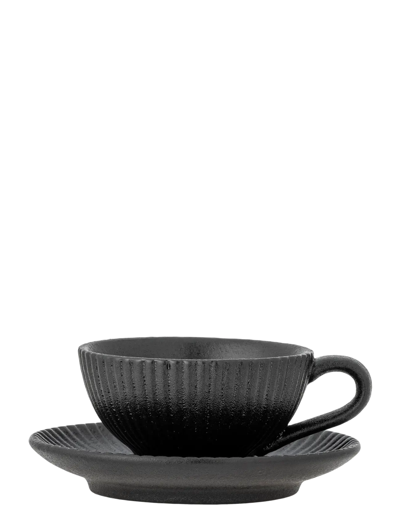 Bloomingville Neri Cappuccino Cup W/Saucer, Coffee Kop, Sort, Str: 200 ML