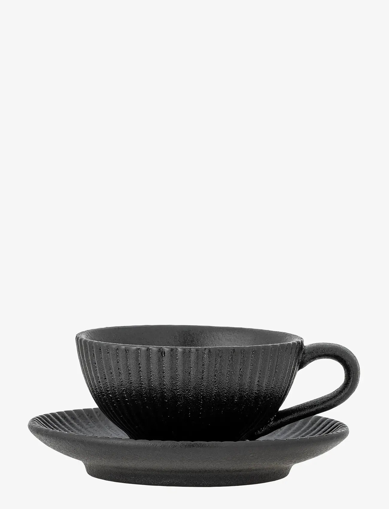 Bloomingville - Neri Cappuccino Cup w/Saucer - black - 1