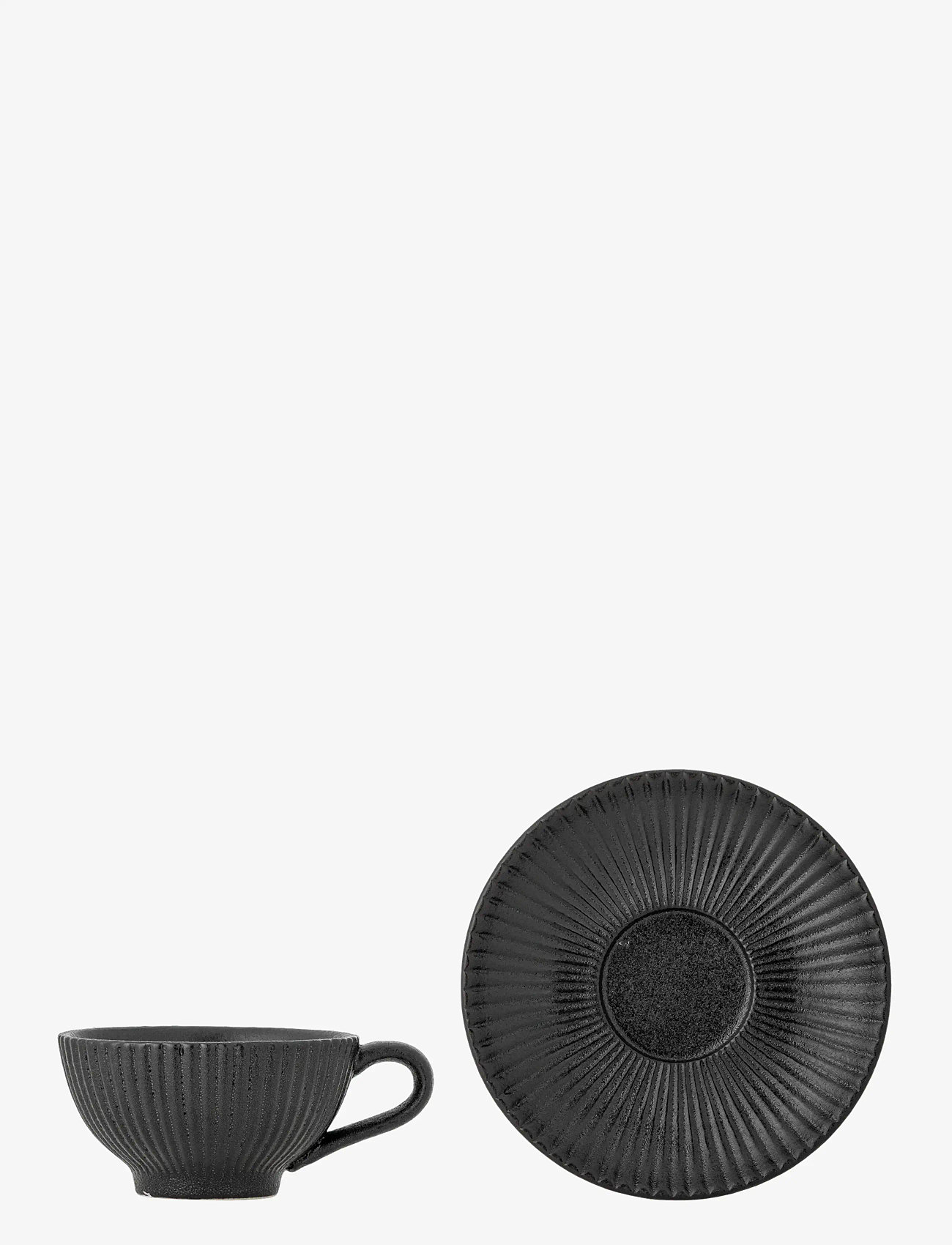Bloomingville - Neri Cappuccino Cup w/Saucer - black - 2