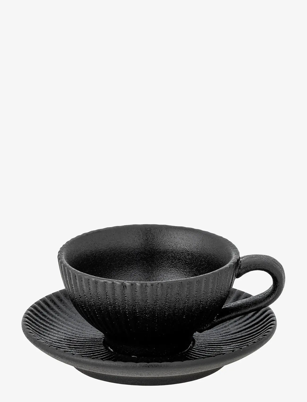 Bloomingville - Neri Cappuccino Cup w/Saucer - black - 3