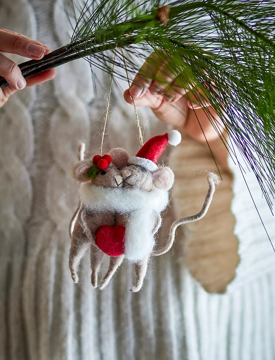 Bloomingville - Peo Ornament - weihnachtskugeln - grey - 0