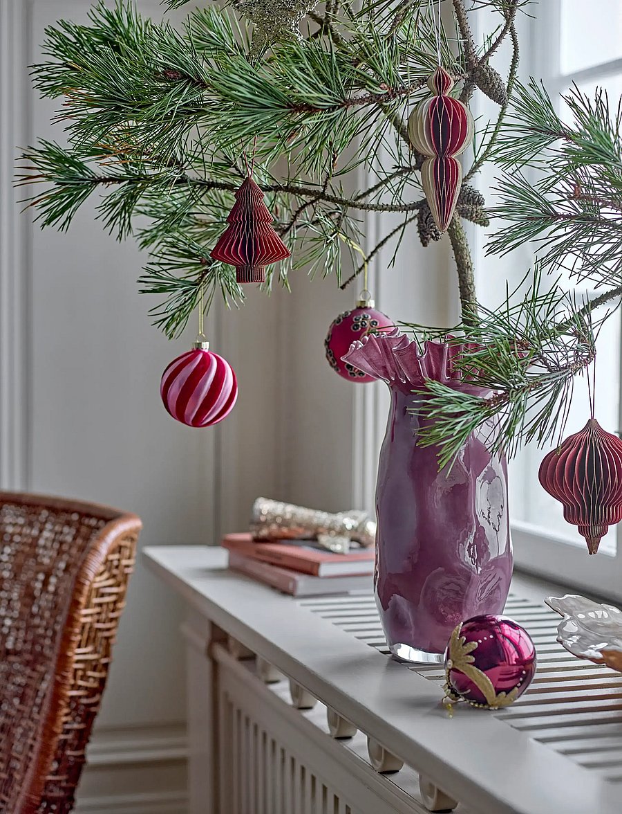 Bloomingville - Camia Ornament - weihnachtskugeln - red - 0