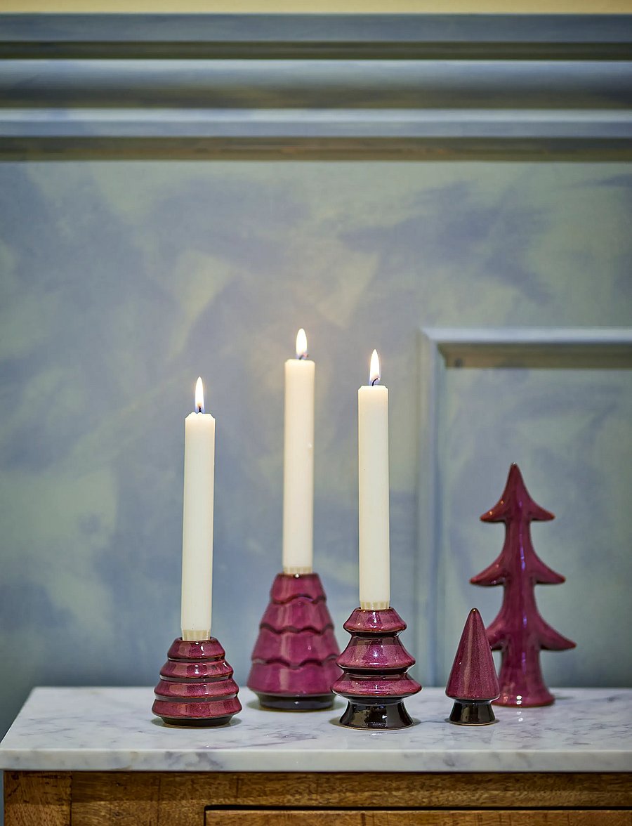 Bloomingville - Woods Candle Holder - weihnachtsdekoration - red - 2