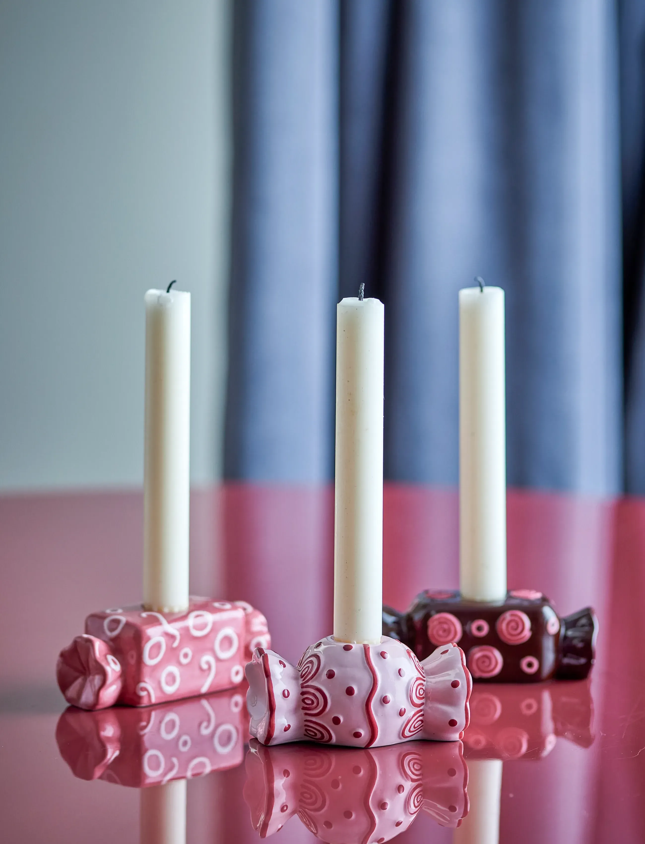 Bloomingville - Maiano Candle Holder - weihnachtsdekoration - pink - 5