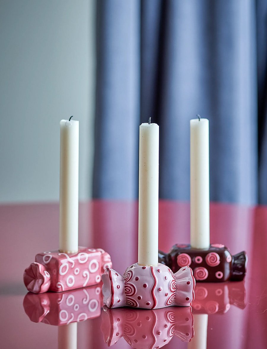 Bloomingville - Maiano Candle Holder - weihnachtsdekoration - pink - 5