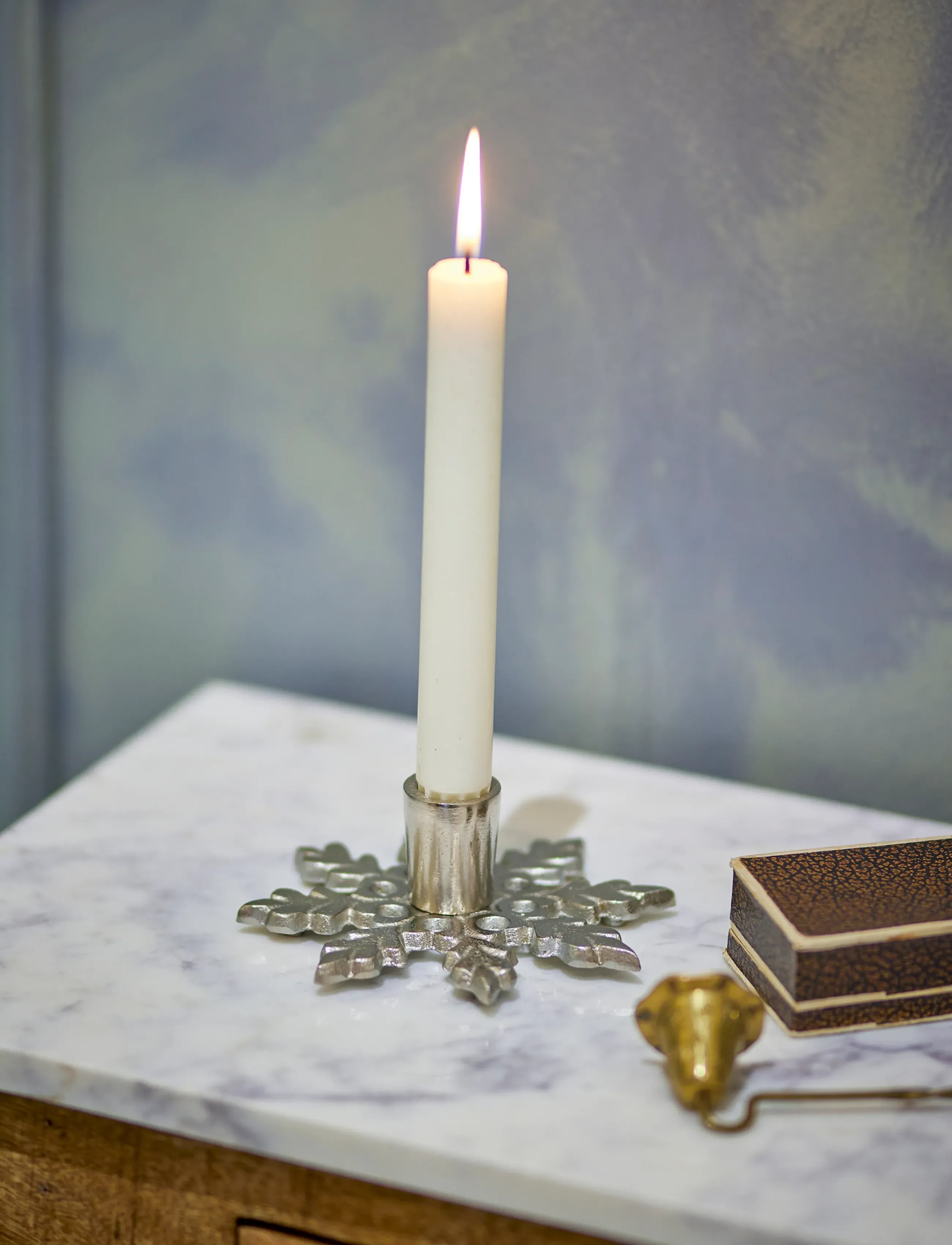 Bloomingville - Kashi Candle Holder - julepynt - silver - 0