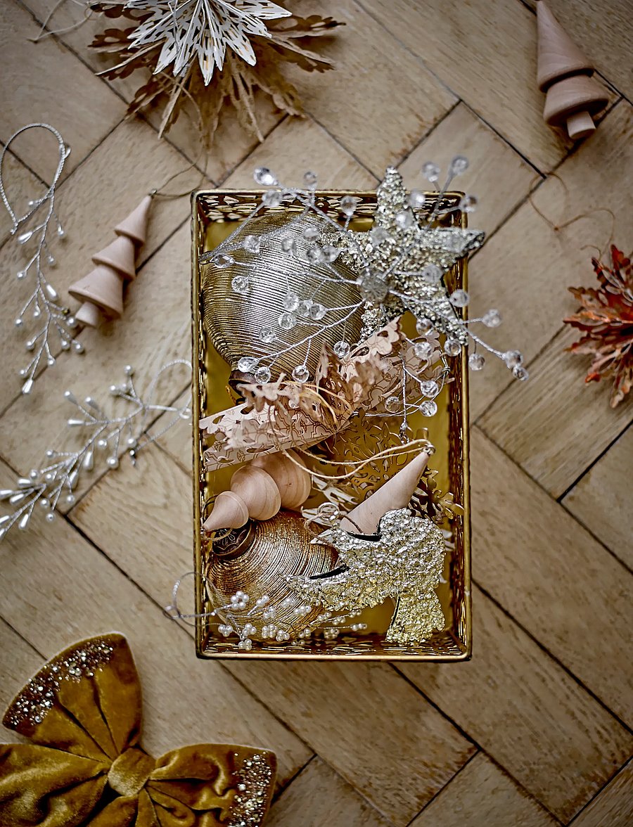Bloomingville - Sarika Ornament - weihnachtsbaumschmuck - gold - 0