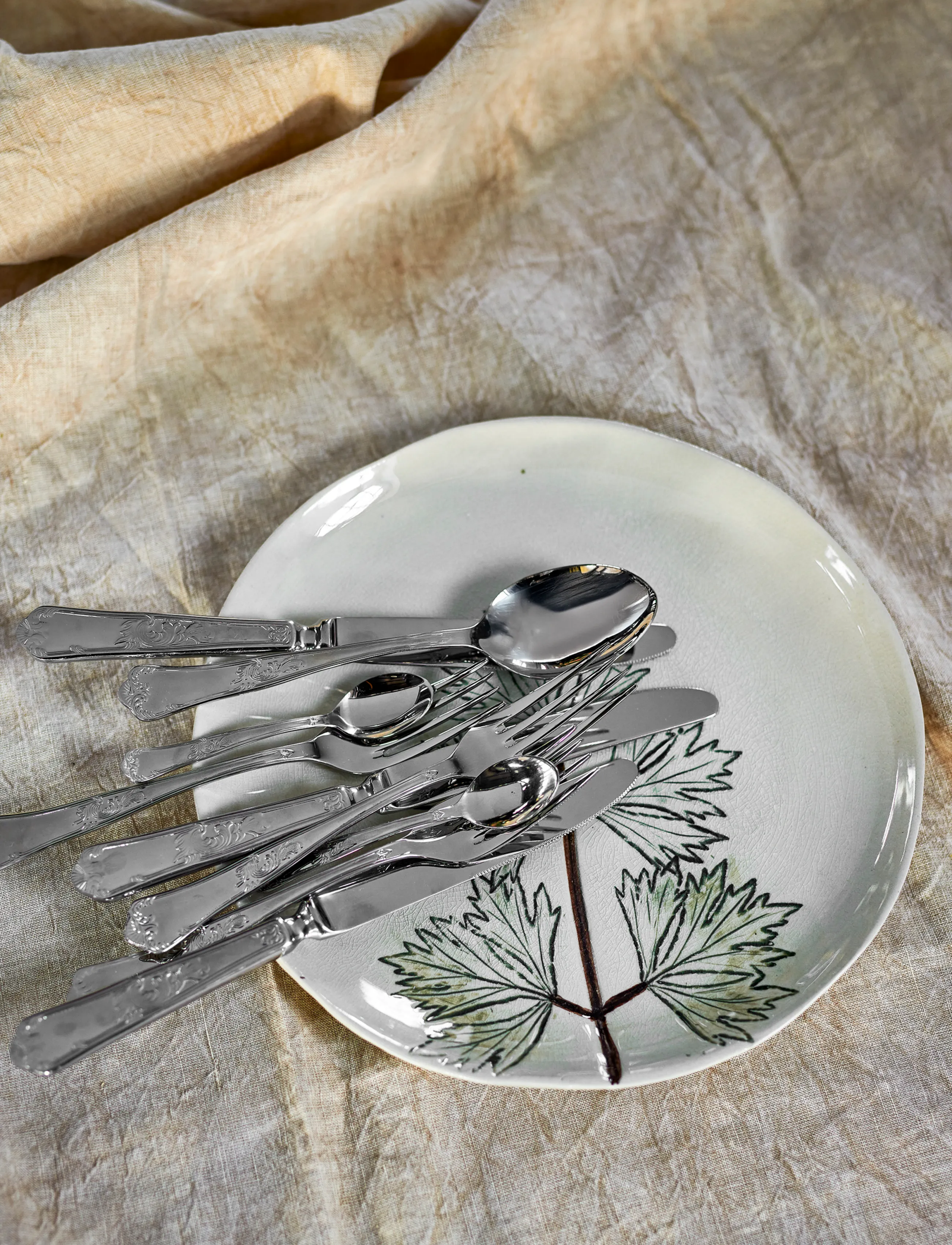 Bloomingville - Aubrin Plate - beige - 2