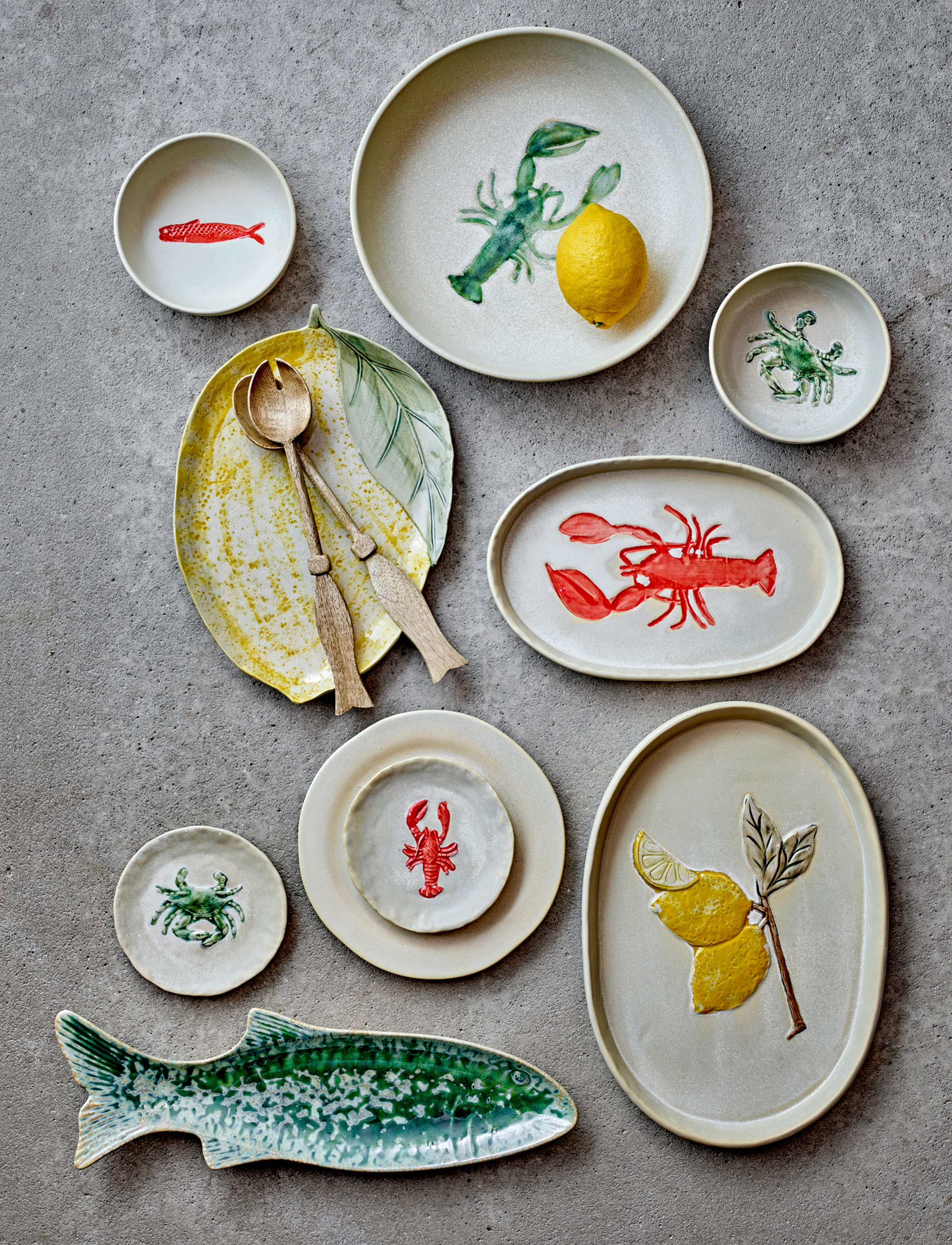 Bloomingville Hadden Serving Plate,,,Rot Gr.29X18X2.5CM