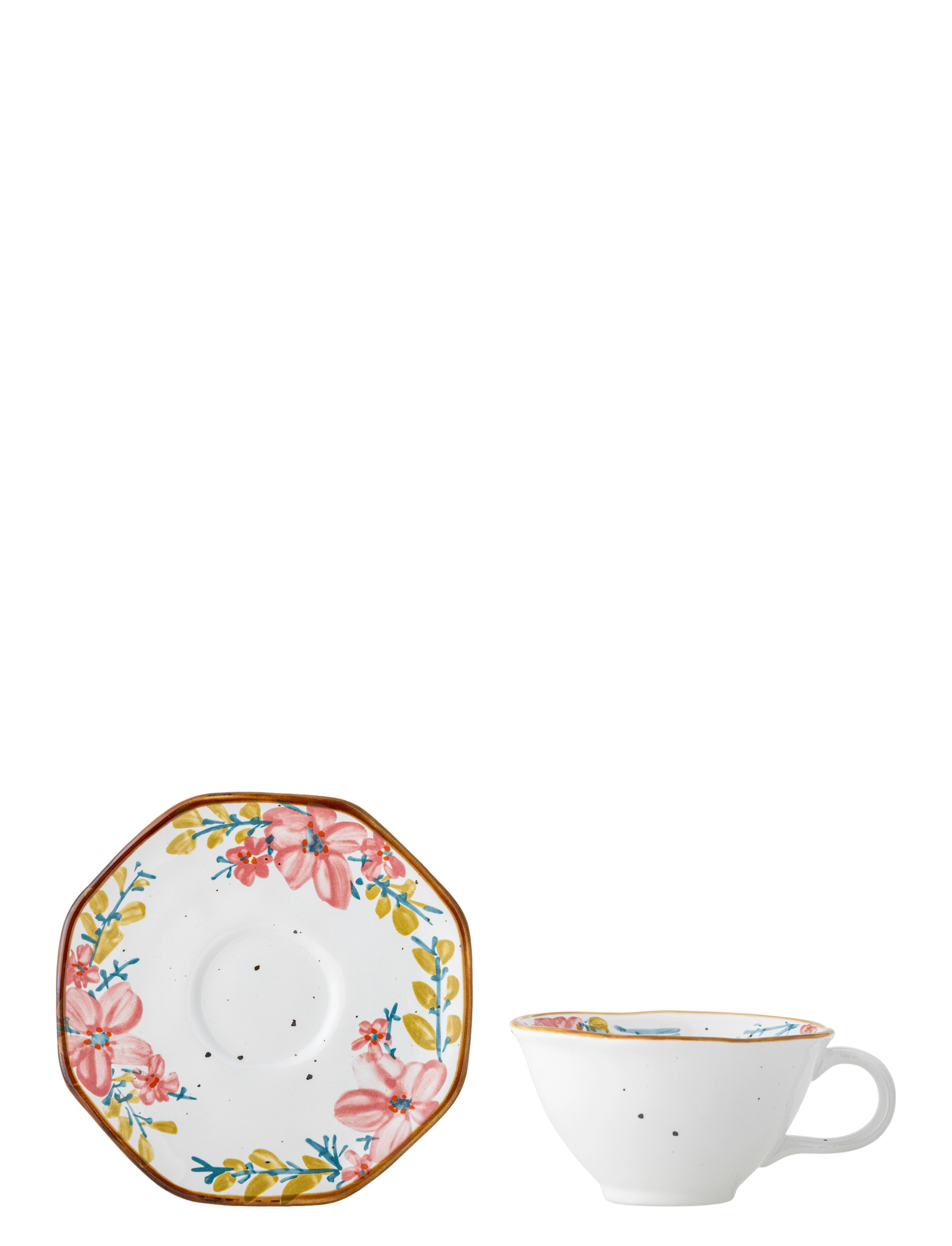 Bloomingville - Savina Cup w/Saucer - multi-coloured - 2