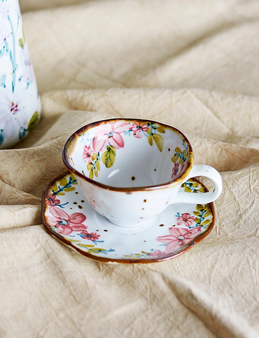 Bloomingville - Savina Cup w/Saucer - teetassid - multi-coloured - 0