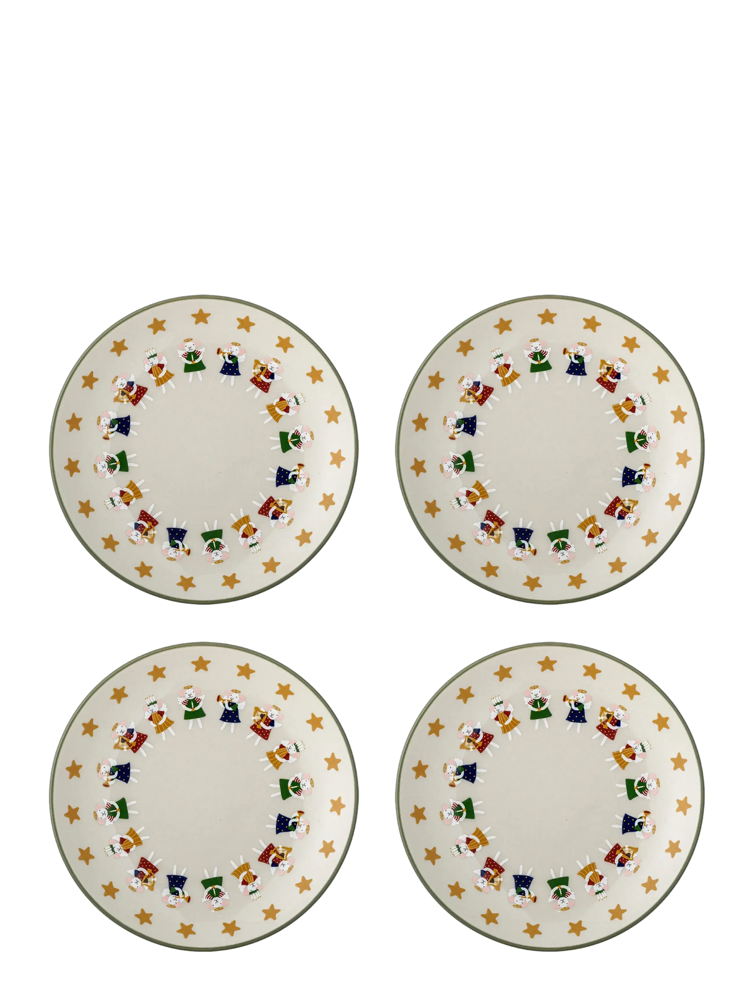 Bloomingville Peo Plate - Bloomingville - GREEN / cream