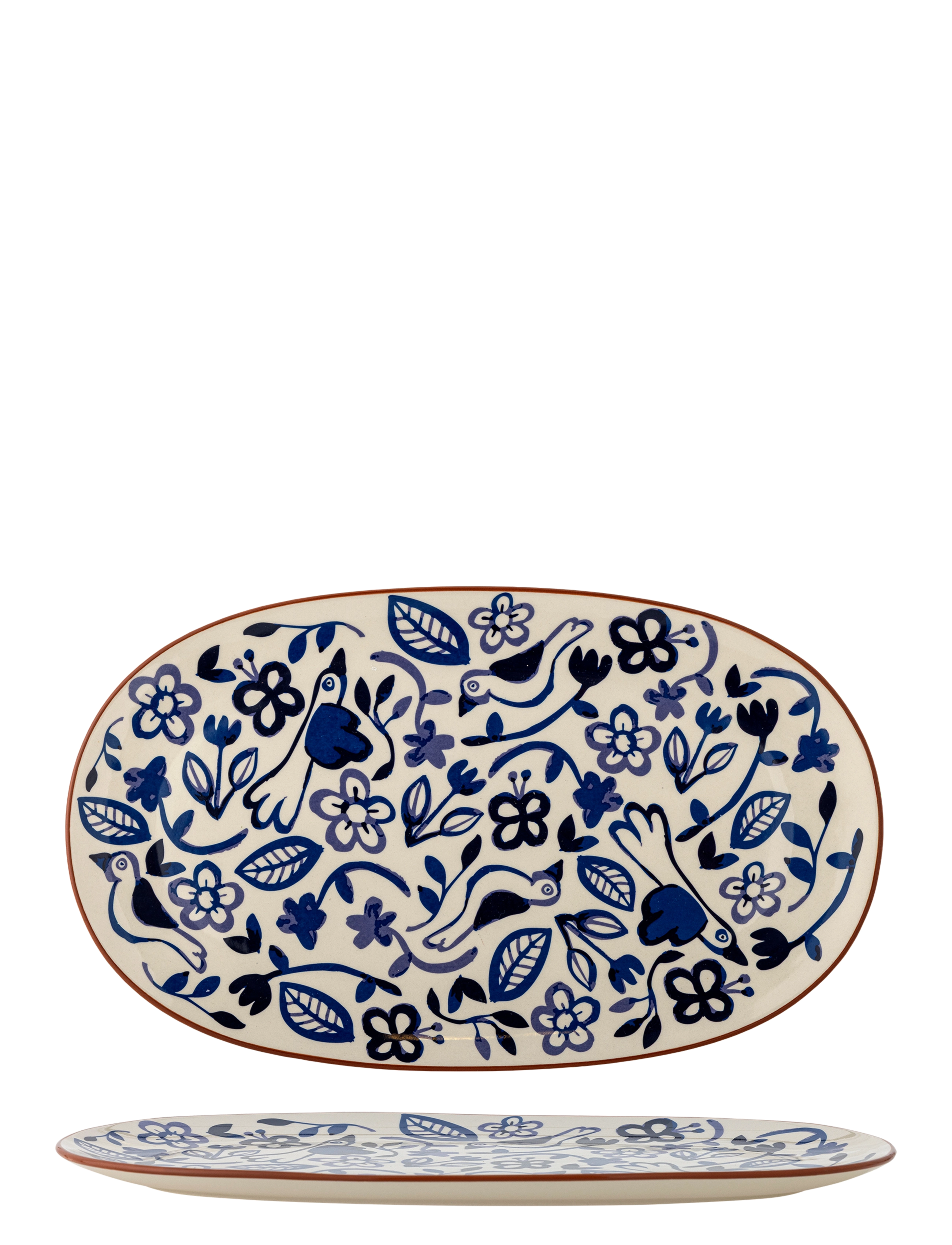 Bloomingville Figuria Serving Plate - Geschirr - MULTI-COLOURED / navy