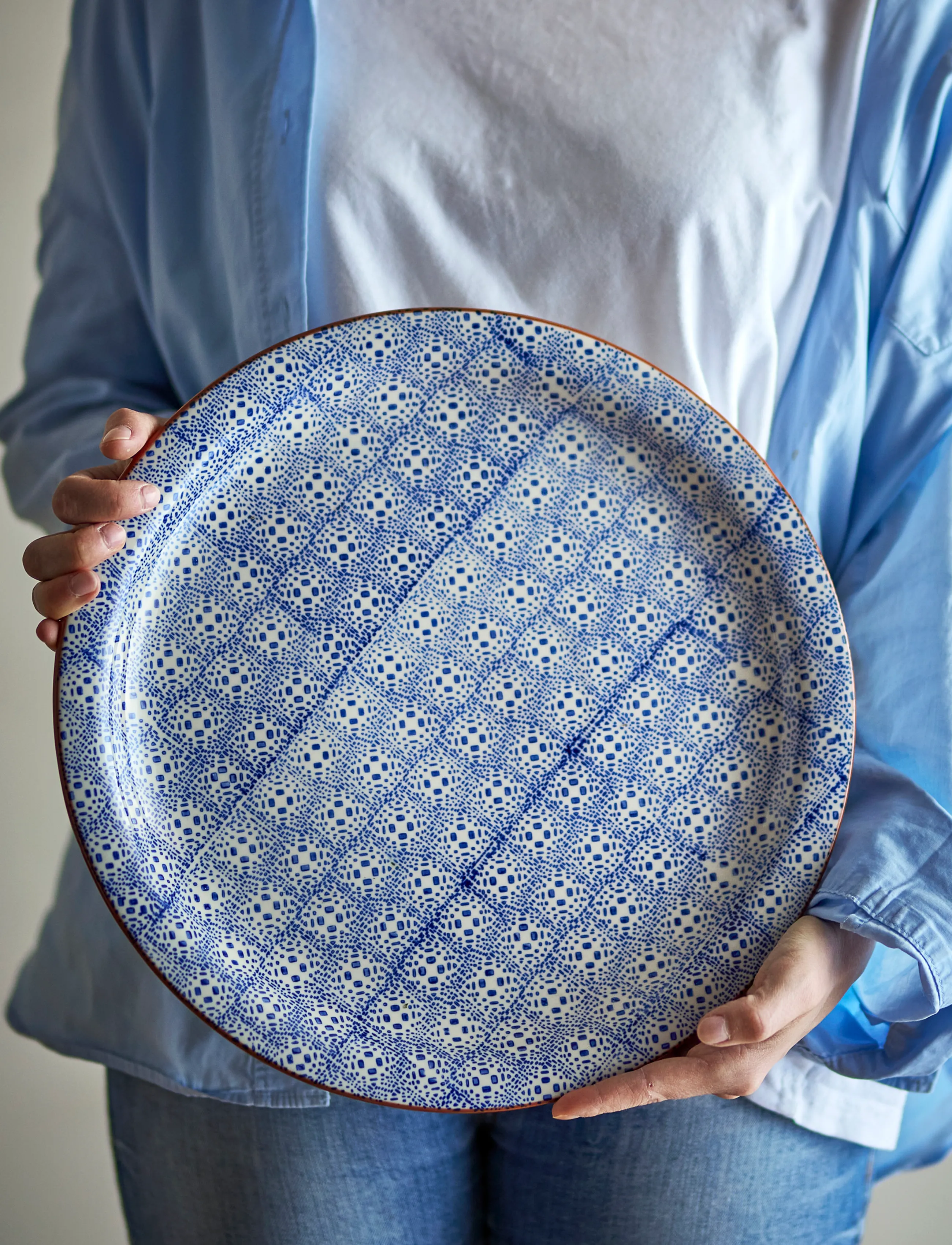 Bloomingville - Karine Serving Plate - blue - 3
