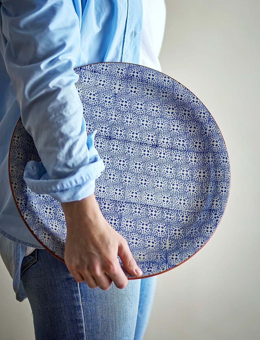 Bloomingville - Karine Serving Plate - vaagnad ja roogade serveerimisalused - blue - 4
