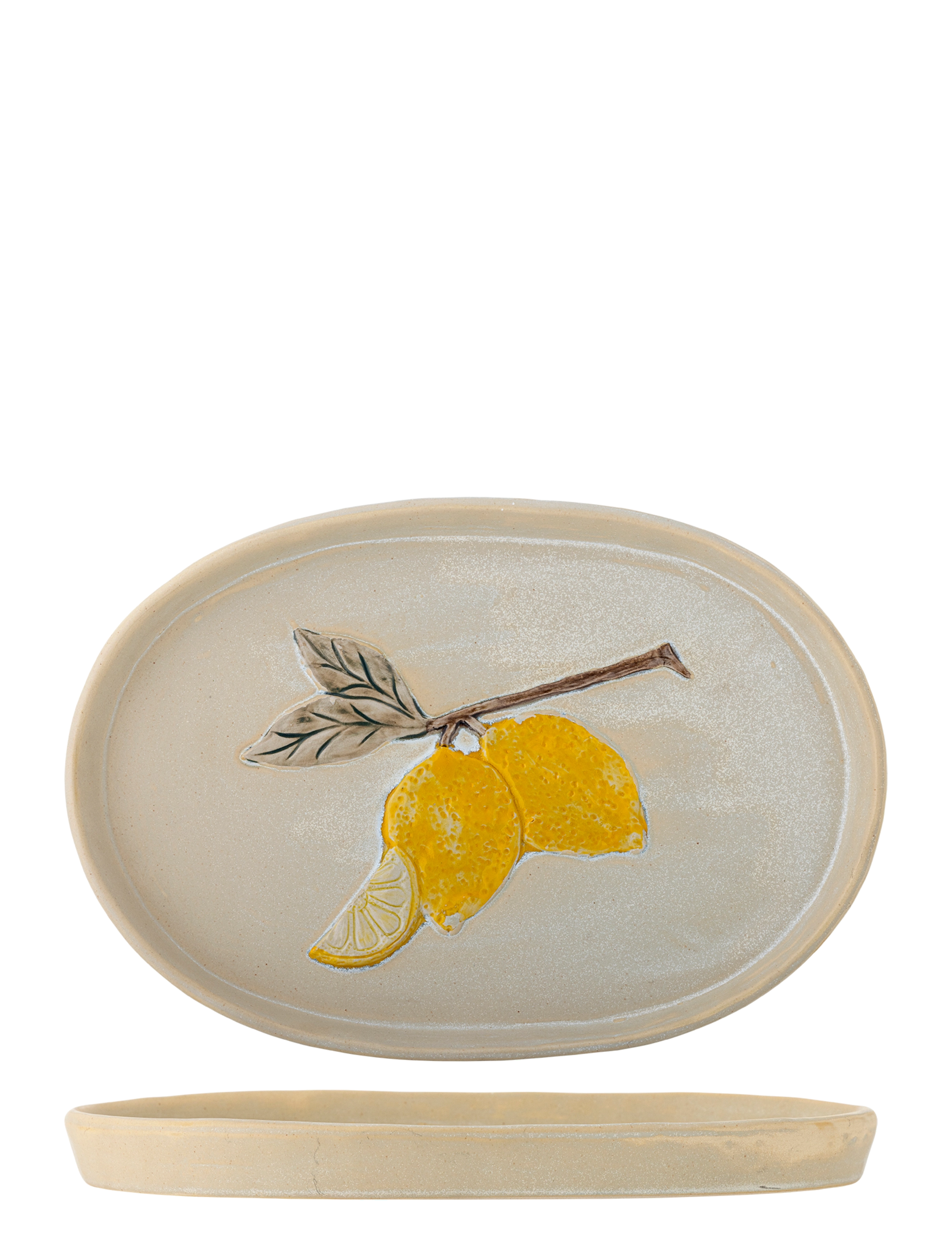 Bloomingville Hadden Serving Plate - Geschirr - YELLOW / beige