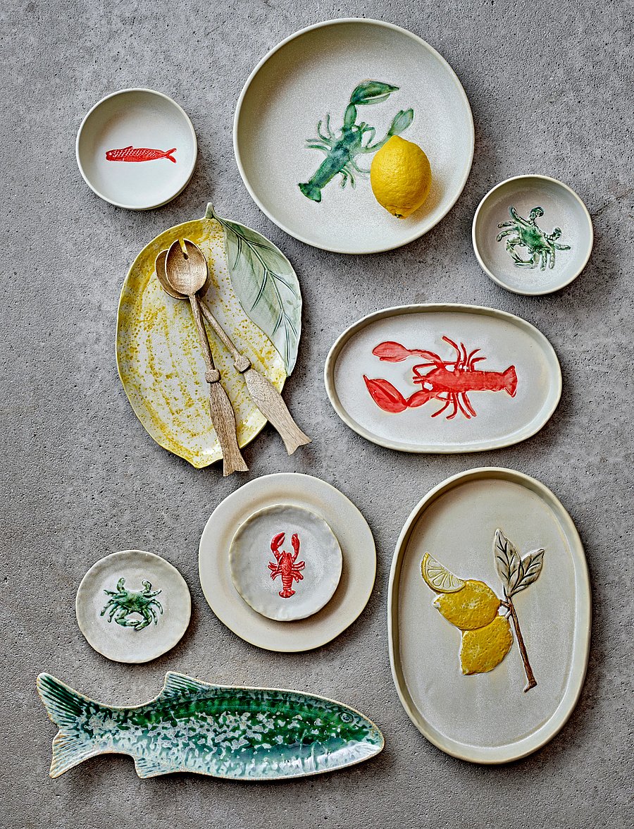 Bloomingville - Hadden Serving Plate - servēšanas trauki - yellow - 0
