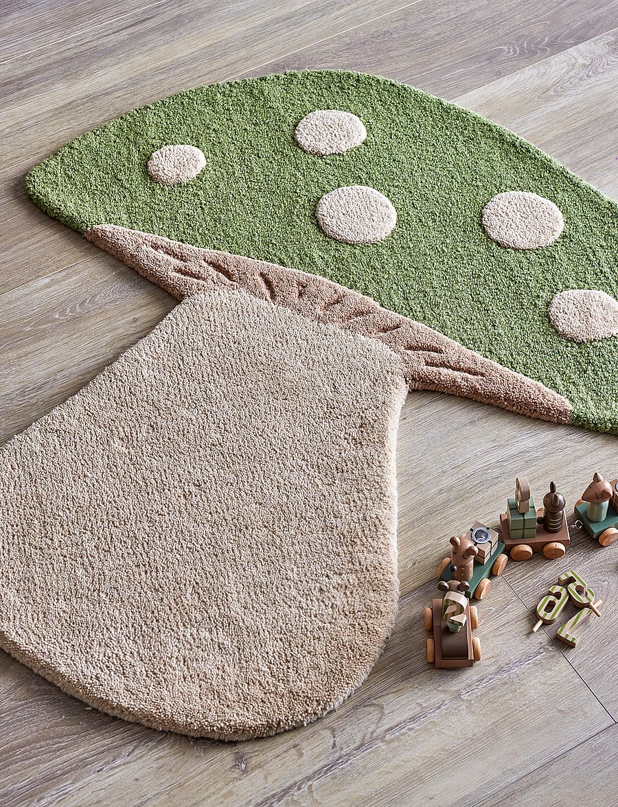 Bloomingville - Mushroom Rug - asümmeetrilised vaibad - green - 0