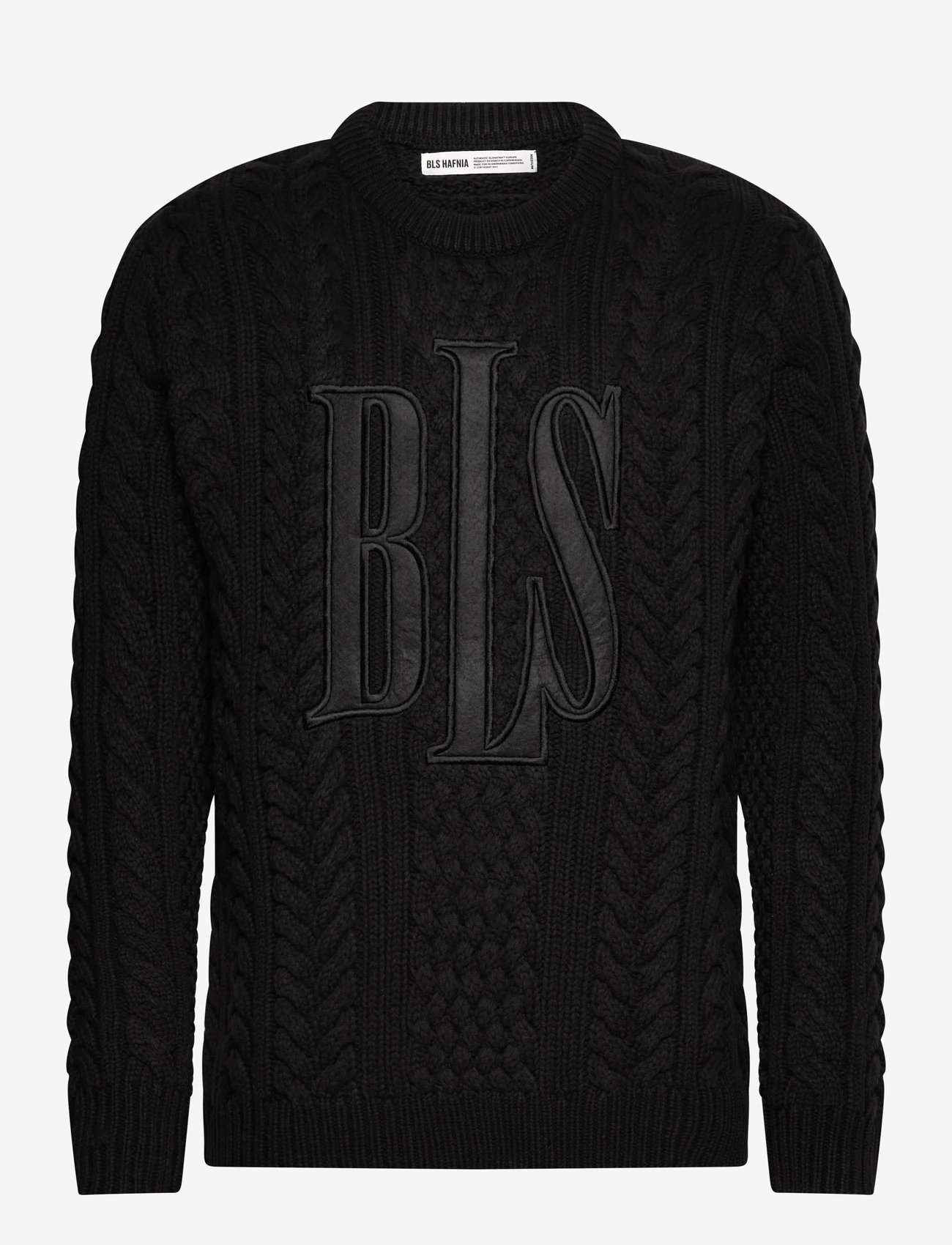 BLS Hafnia - Lee Cable Knit - rund hals - black - 0