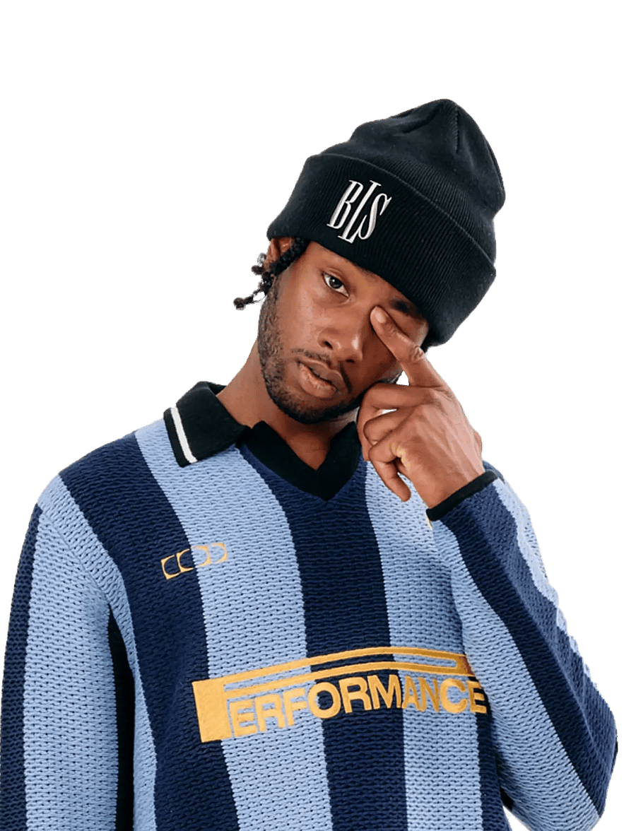 BLS Hafnia - Classic 3D Beanie - black/white - 0