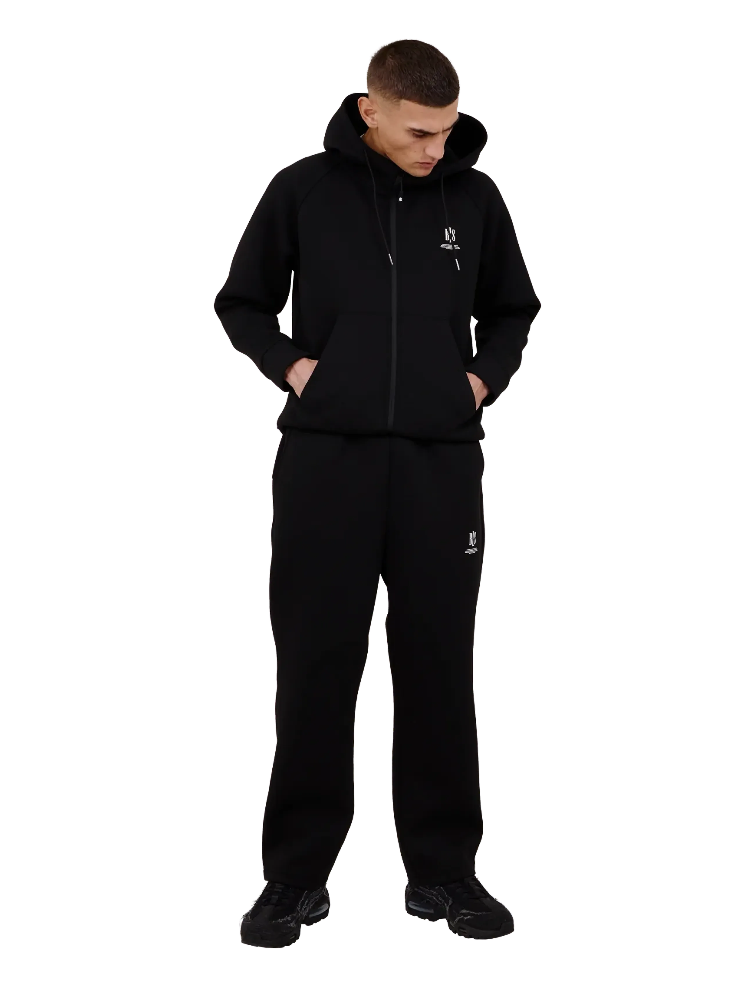 BLS Hafnia Edwin Zip Hoodie - Sweatshirts - BLACK / black