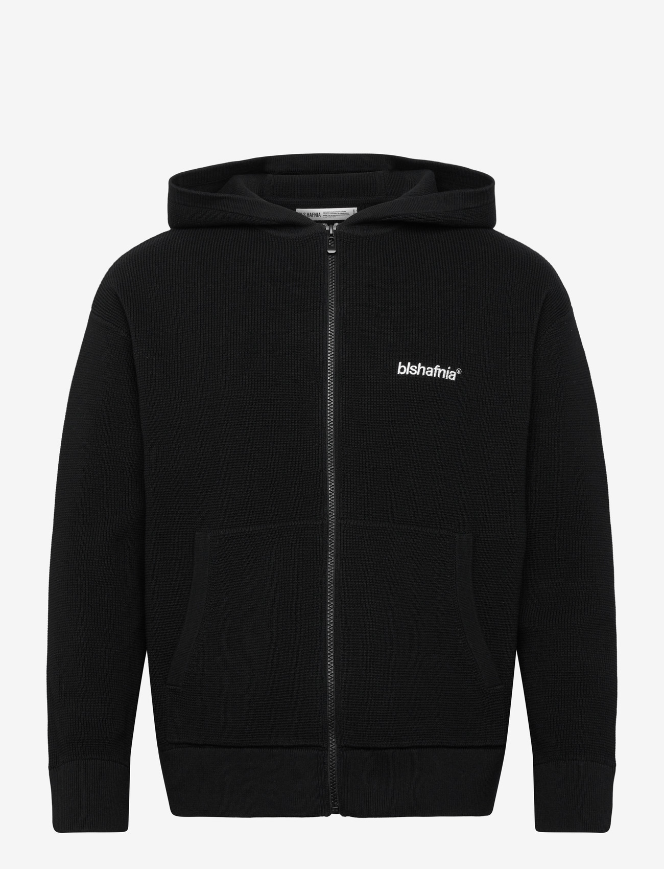 BLS Hafnia - Frank Zip Knit Hoodie - hupparit - black - 1