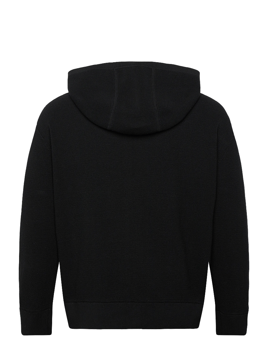 BLS Hafnia - Frank Zip Knit Hoodie - kapuutsiga pusad - black - 2