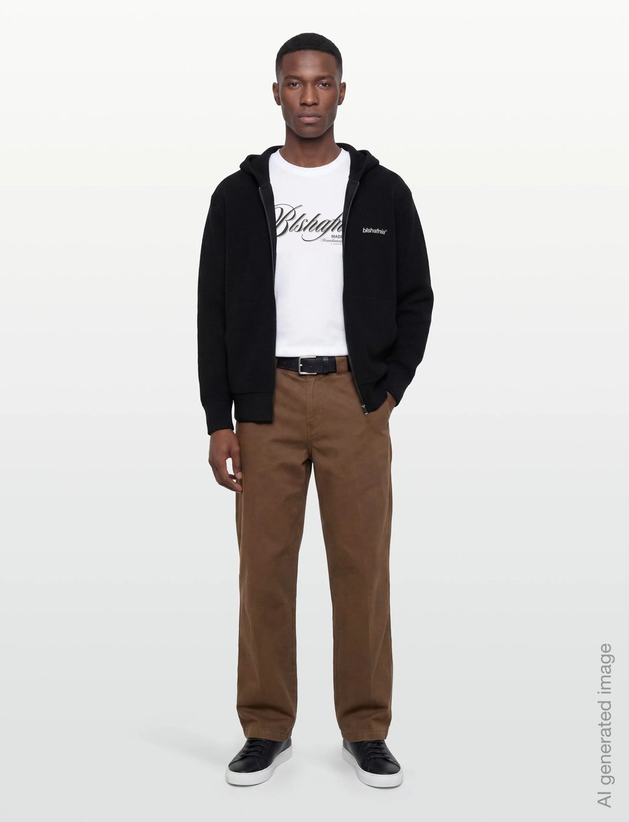 BLS Hafnia - Frank Zip Knit Hoodie - kapuutsiga pusad - black - 0