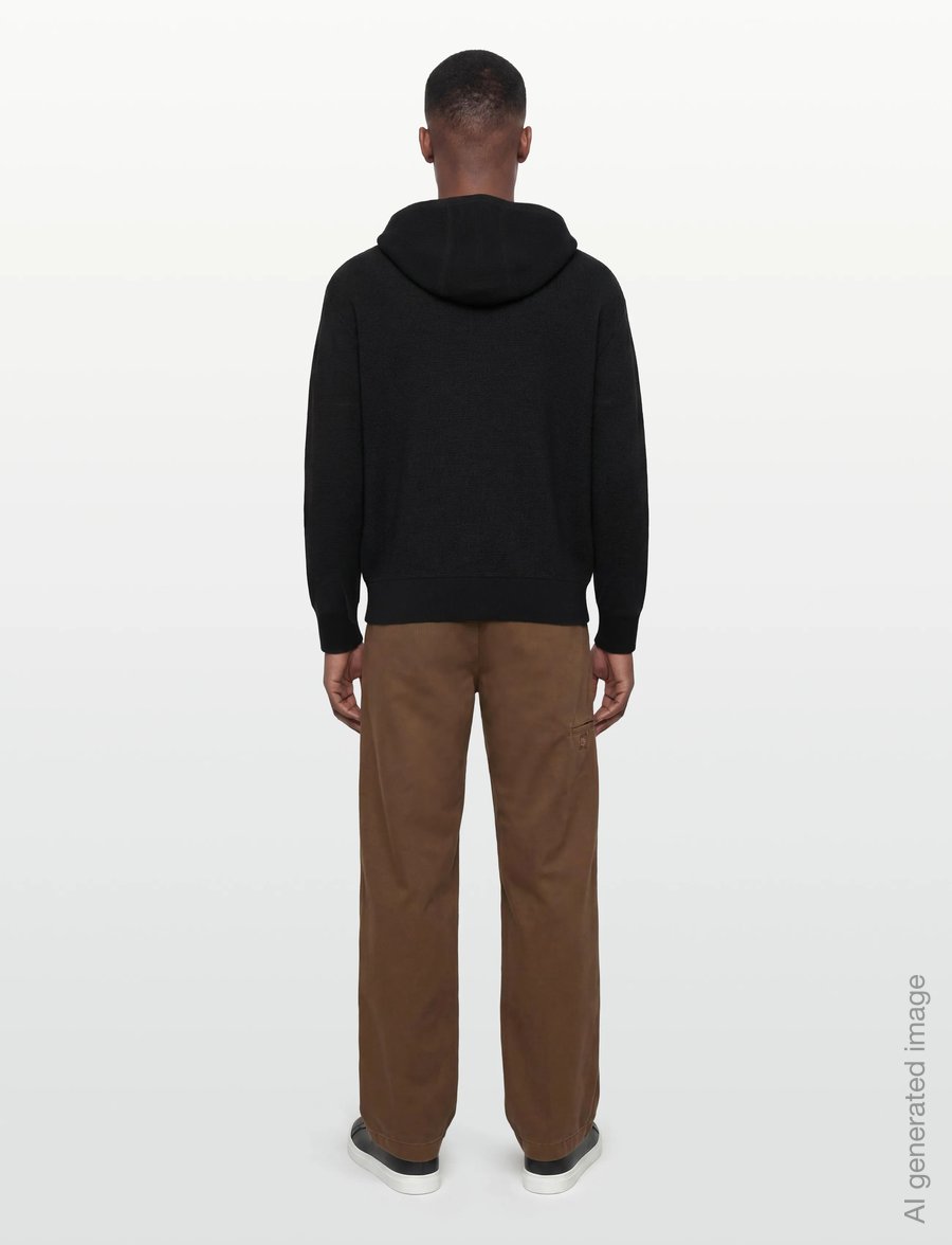 BLS Hafnia - Frank Zip Knit Hoodie - kapuutsiga pusad - black - 4