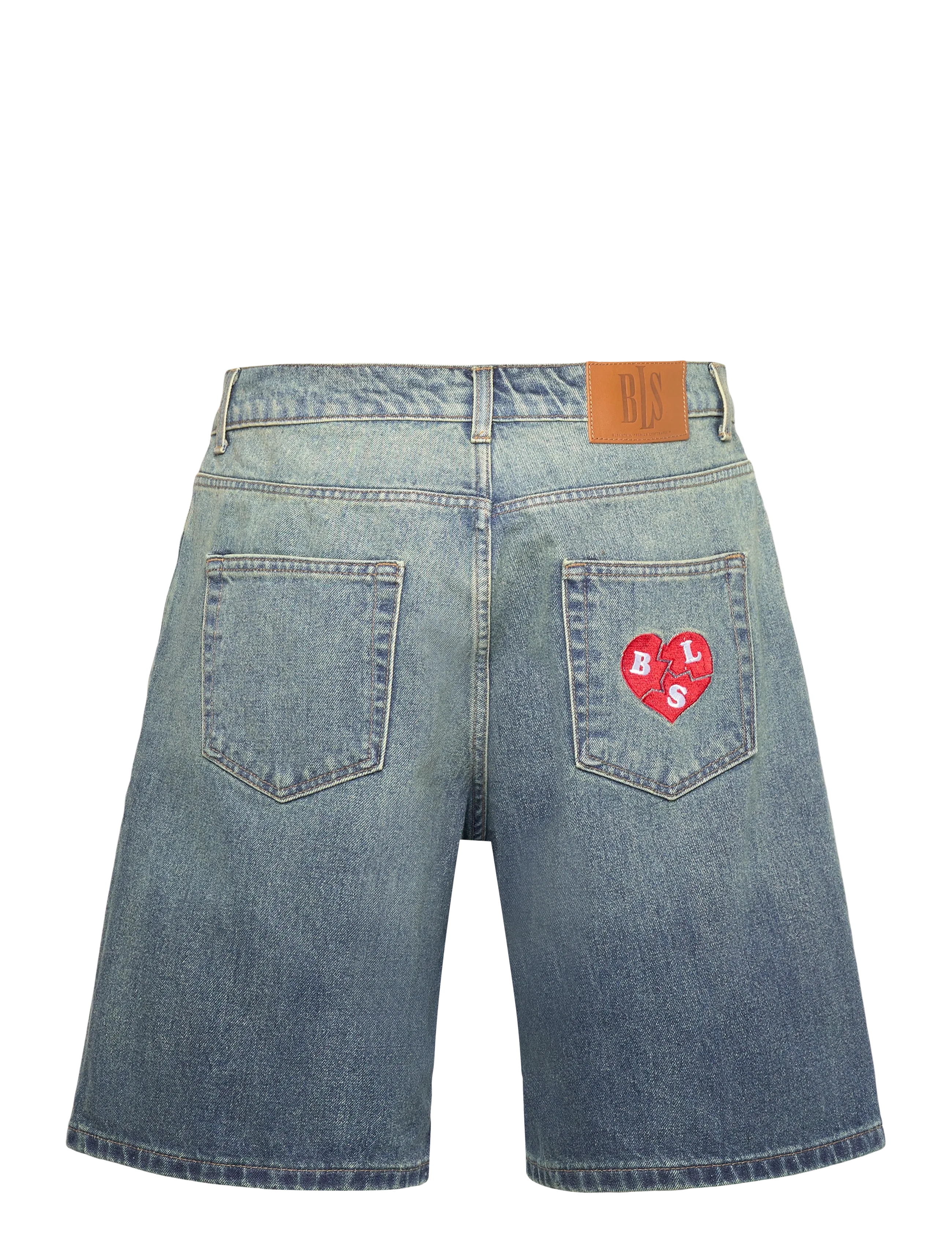 BLS Hafnia - Heart Break Shorts - jeans shorts - washed blue - 1