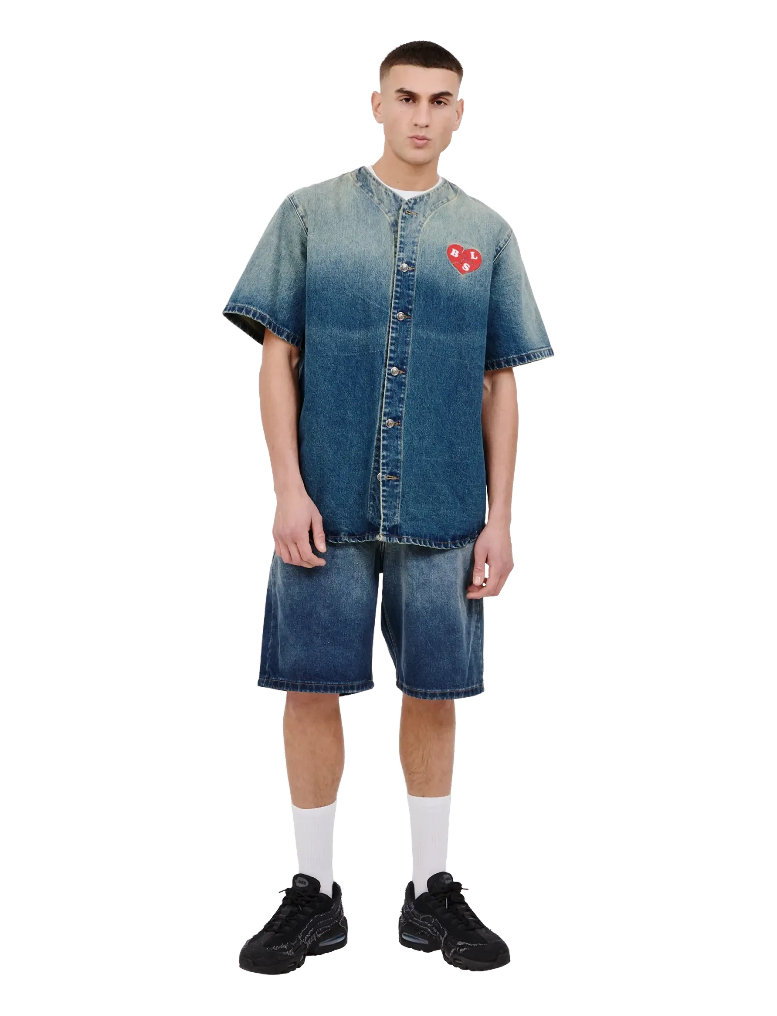 BLS Hafnia Heartbreak Baseball Denim - Näytä kaikki - WASHED LIGHT BLUE / blue