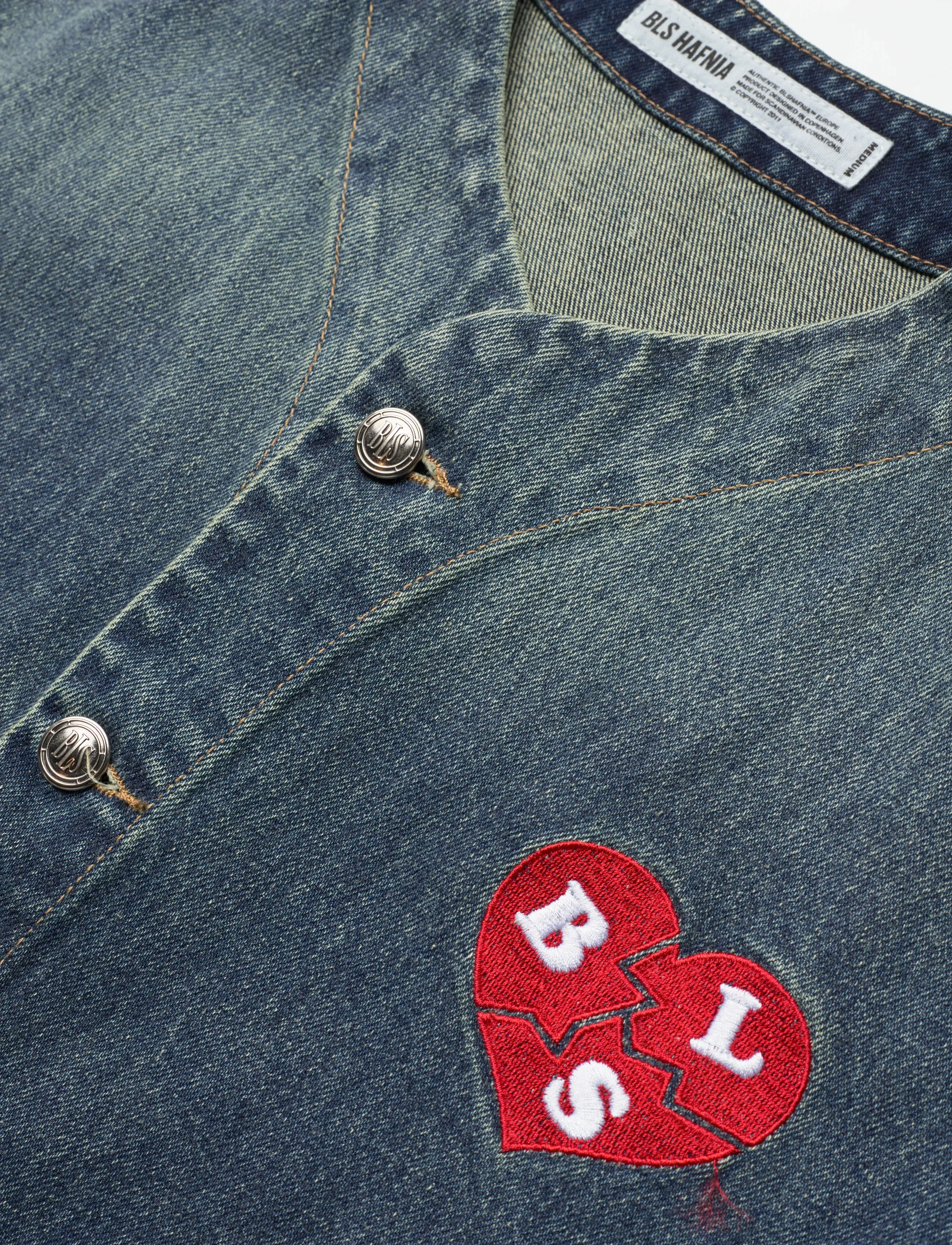 BLS Hafnia - Heartbreak Baseball Denim - denim shirts - washed light blue - 3