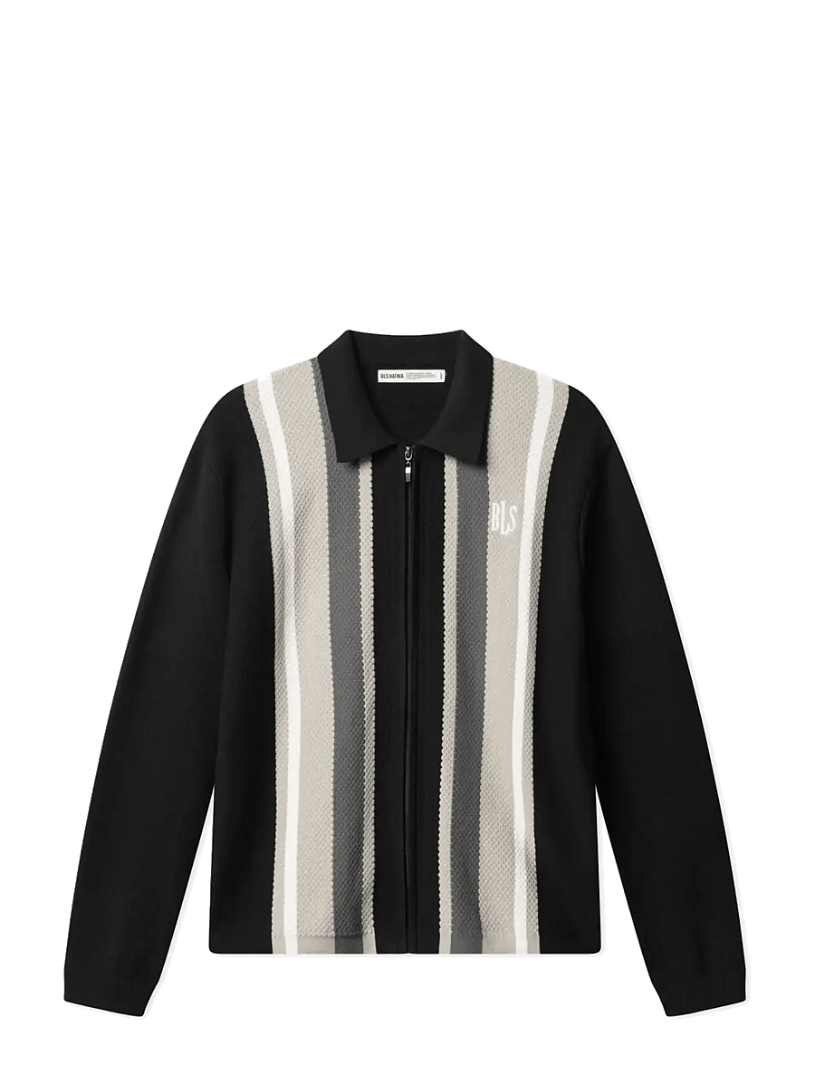 BLS Hafnia - Sicilia LS Polo - long-sleeved knitted polos - black - 1